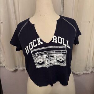 Rock N Roll crop T-shirt